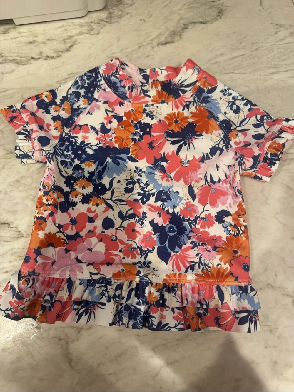 Janie and Jack like new Floral Short Sleeve Rash Guard Swimsuit. Never worn.